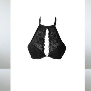 Penti Black Lace Up Bra Size 34A